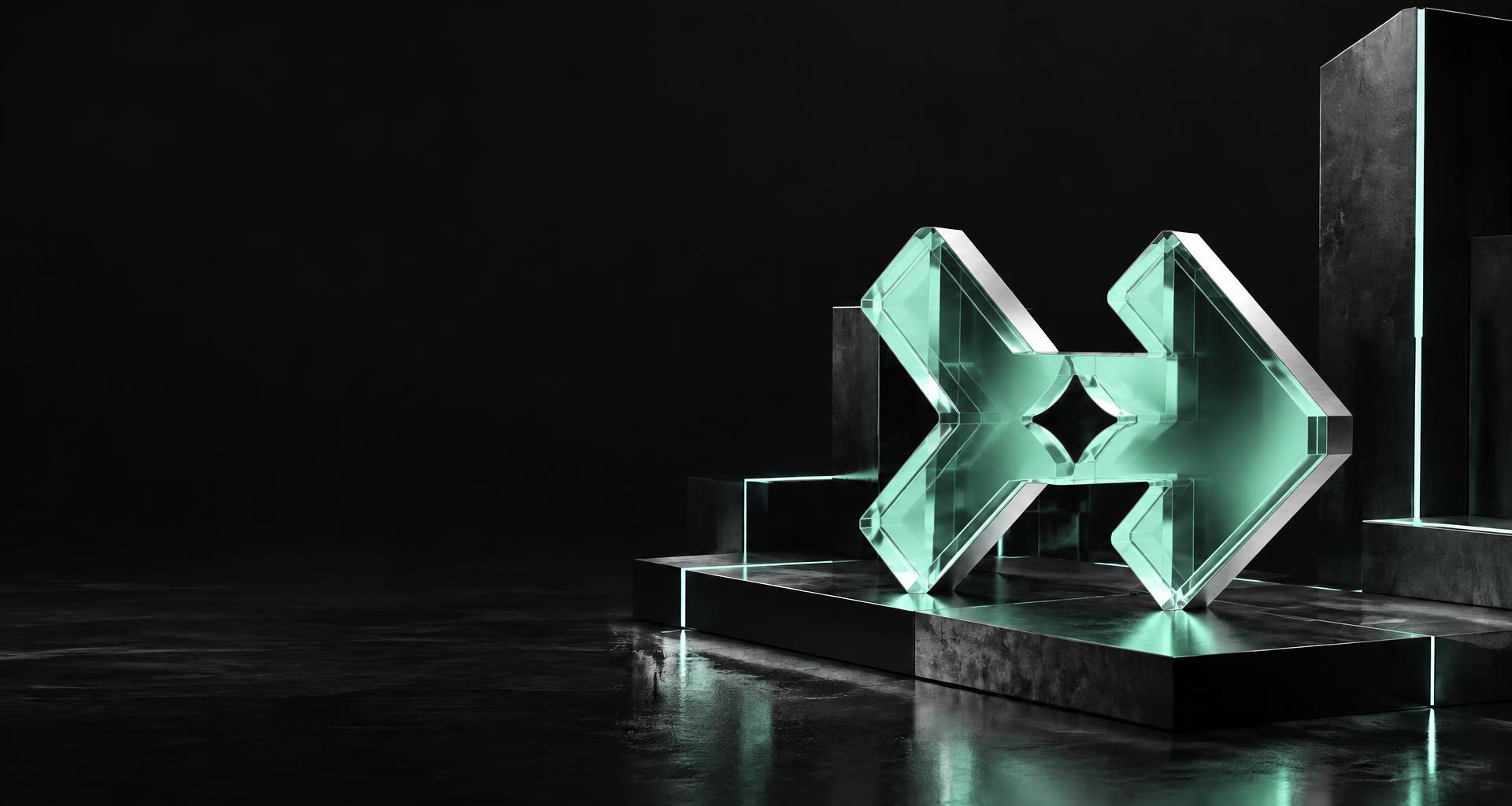 HyperFun's glass H symbol